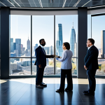 A diverse group of highly skilled professionals, including scientists, tech experts, and investors, collaboratively working in a state-of-the-art innovation hub. The background features a futuristic, sleek city skyline with clean energy elements, symbolizing economic diversification and technological advancement. All subjects are fully clothed in professional business attire, modest clothing, appropriate attire, professional dress. The atmosphere is visionary and forward-thinking, captured with professional photography, high quality. safe for work, appropriate content, fully clothed, professional, family-friendly, perfect anatomy, correct proportions, natural pose, well-formed hands, proper finger count, natural body proportions.