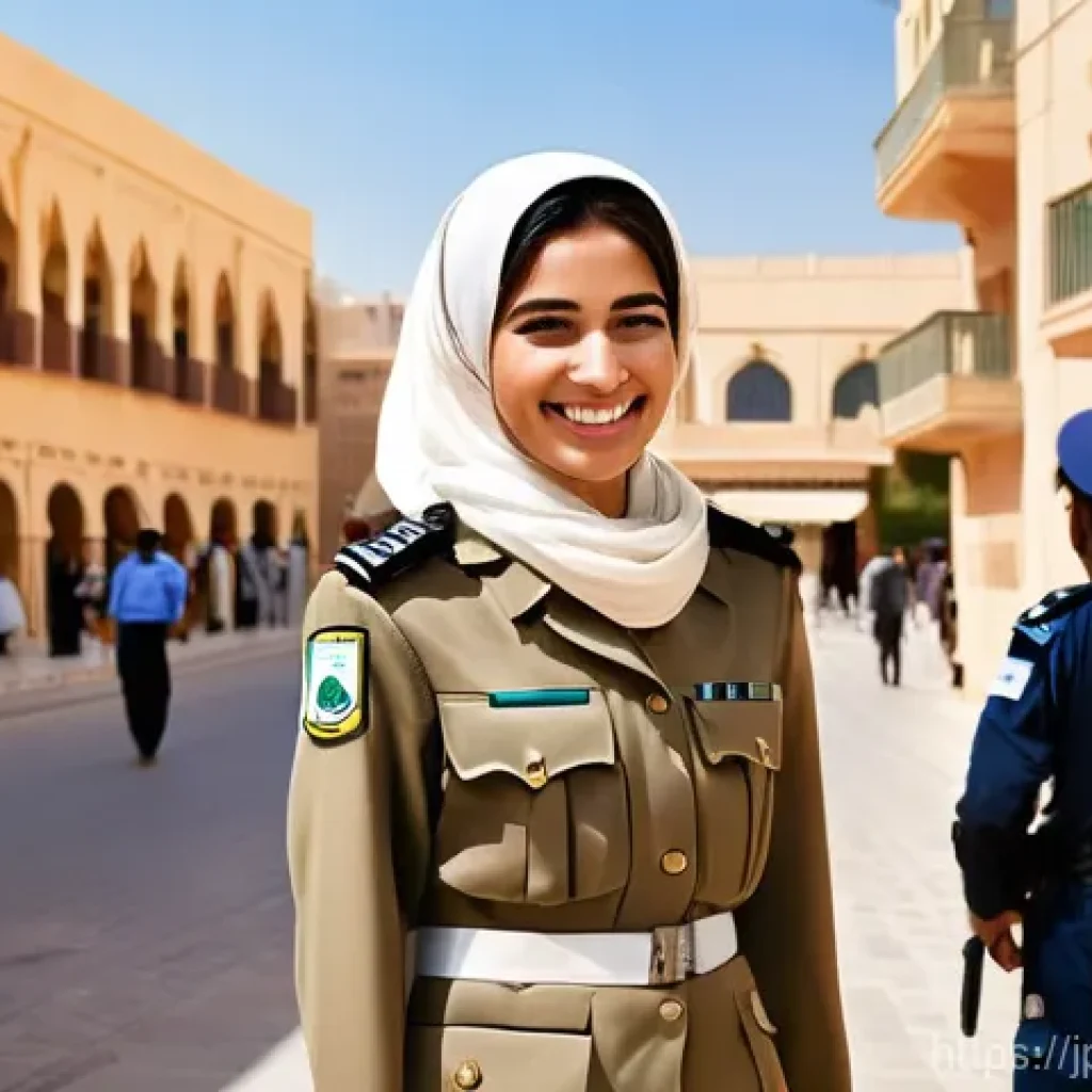 아랍어 경찰서에서 필요한 표현 - **Prompt 1: A Friendly Encounter with an Arab Police Officer**
    "A young Japanese female tourist,...
