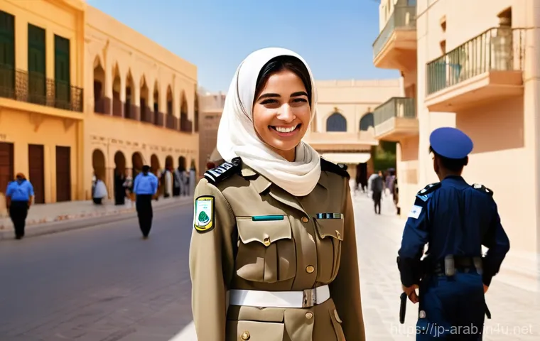 아랍어 경찰서에서 필요한 표현 - **Prompt 1: A Friendly Encounter with an Arab Police Officer**
    "A young Japanese female tourist,...