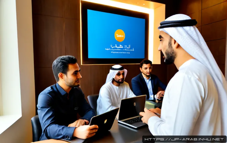 아랍어권에서의 링크드인 활용법 - Photorealistic modern business scene in Dubai, a confident Arab professional in modest smart-casual ...